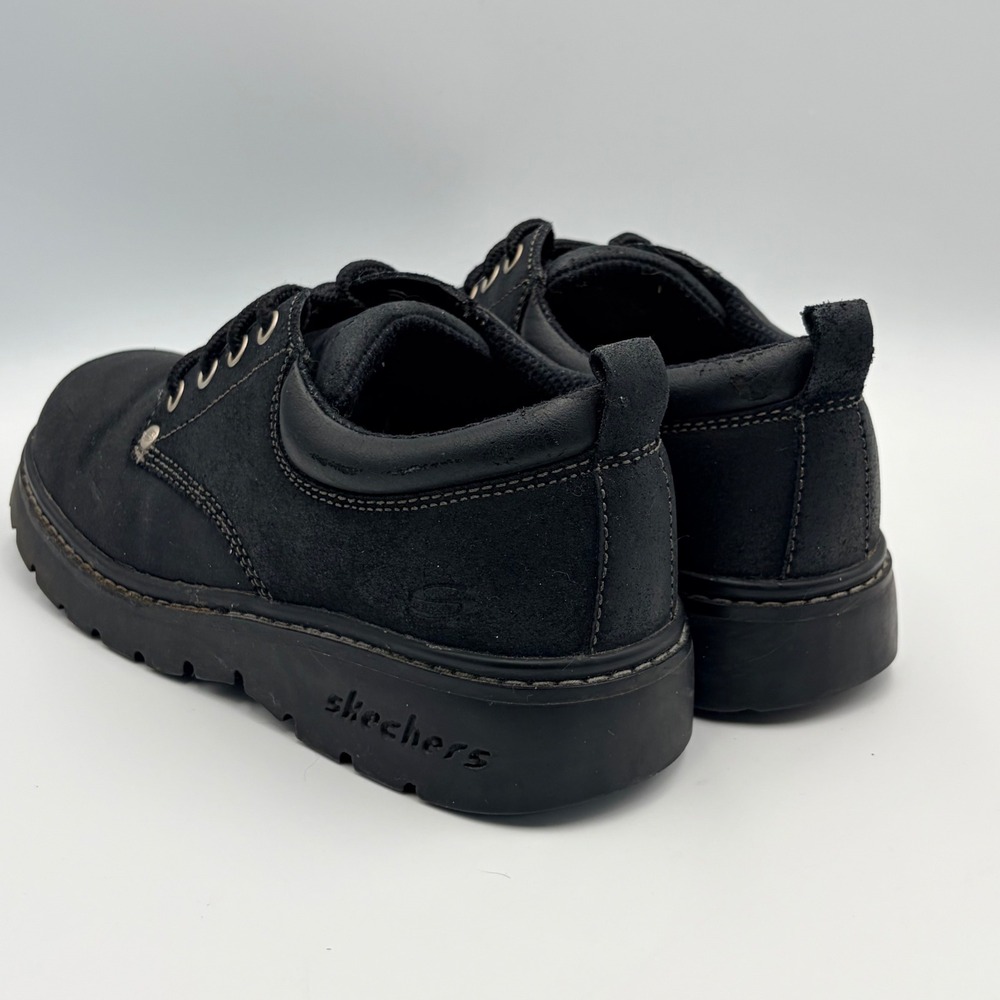 Vintage Skechers Y2K Black Leather Oxford Shoes Womens 7.5 Lug Sole Chunky 2174 - Picture 13 of 14